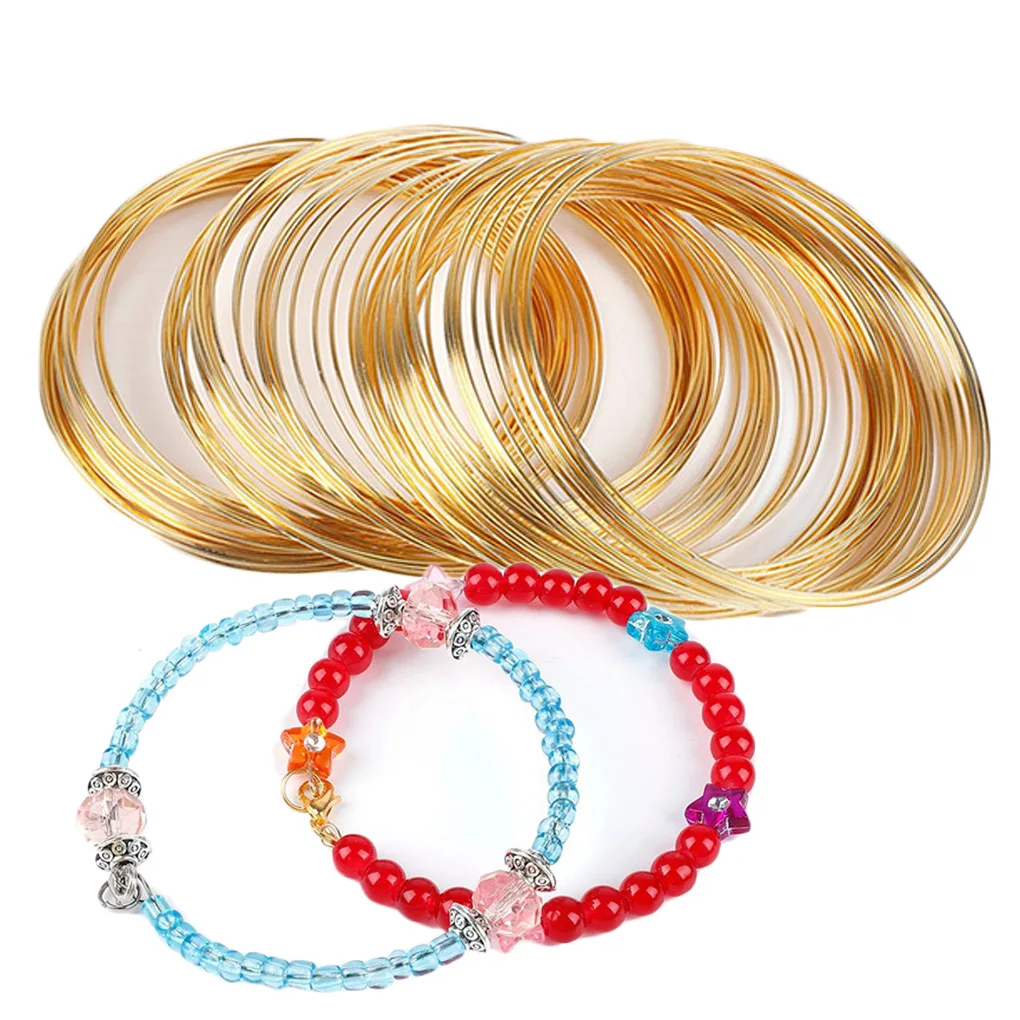 100 círculos joyería, brazalete de alambre, fabricación de pulseras, abalorios, envoltura de alambre, DIY, fabricación de joyas, collar con cordón de memoria - AliExpress Hogar y jardín