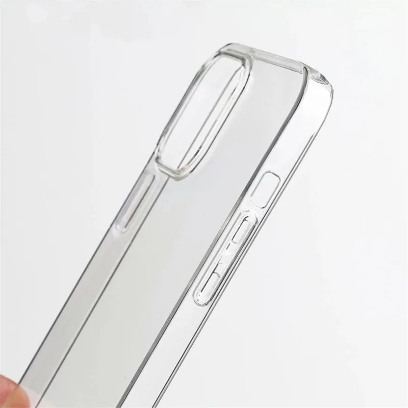 Clear Hard PC Plastic Phone Case For iPhone 14 13 12 11 15 Pro Max MINI XR XSMax XS X SE 8 7  6 Plus Slim Crystal Back Cover