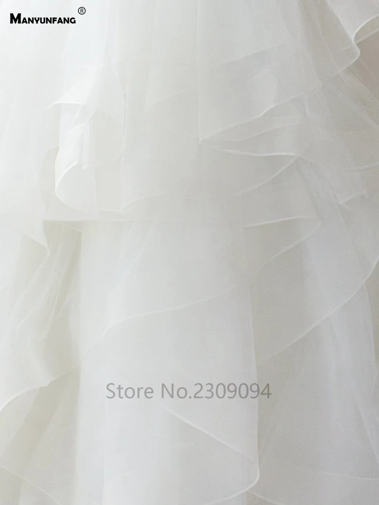 MANYUNFANG многослойная юбка abito sposa с пуговицами на спине, женское свадебное платье с оборками, прозрачное свадебное платье для свадьбы