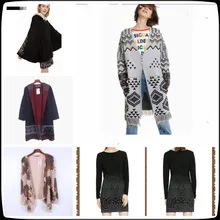 Длинный вязаный кардиган с испанским оленем на весну и осень