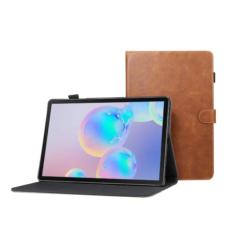 Чехол для Samsung Galaxy Tab S6 раскладный Кожаный чехол Чехол 10,5 T860 T865 SM-T860 SM-T865 умный сон Funda+ Экран протектор