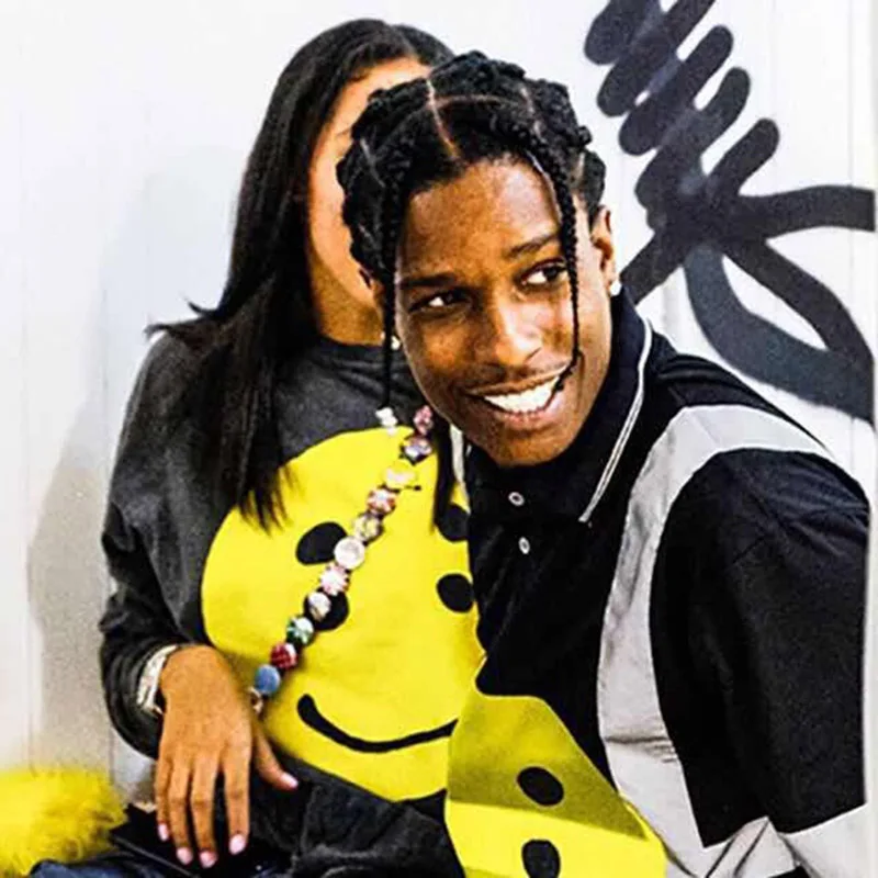 ASAP Rocky CPFM W.W.C.D. Улыбка 3M Светоотражающие футболка Для мужчин и Для женщин с длинными рукавами Harajuku футболка с круглым вырезом; свитер, пуловер, футболка