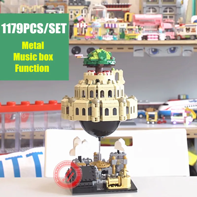 

New MOC Laputa Castle In The Sky Alloy Music Box Fit Legoings Technic Diy Building Blocks Bricks Kid Gift Model Toys Birthday