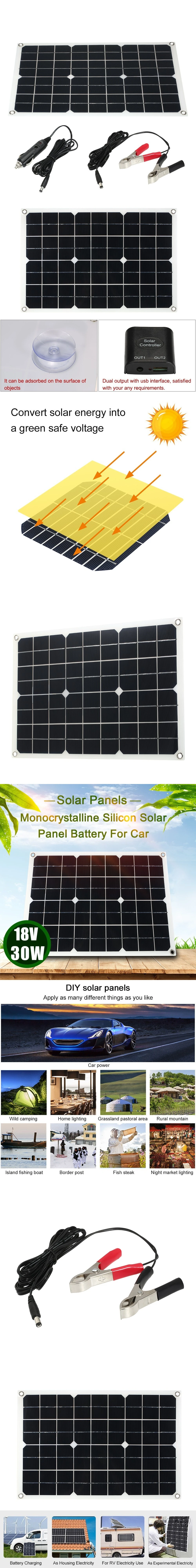 18V30W гибкий Панели солнечные модуль Зарядное устройство Батарея для лодки RV автомобиля солнечная панель для кемпинга гибкий Панели солнечные 18V Панели солнечные