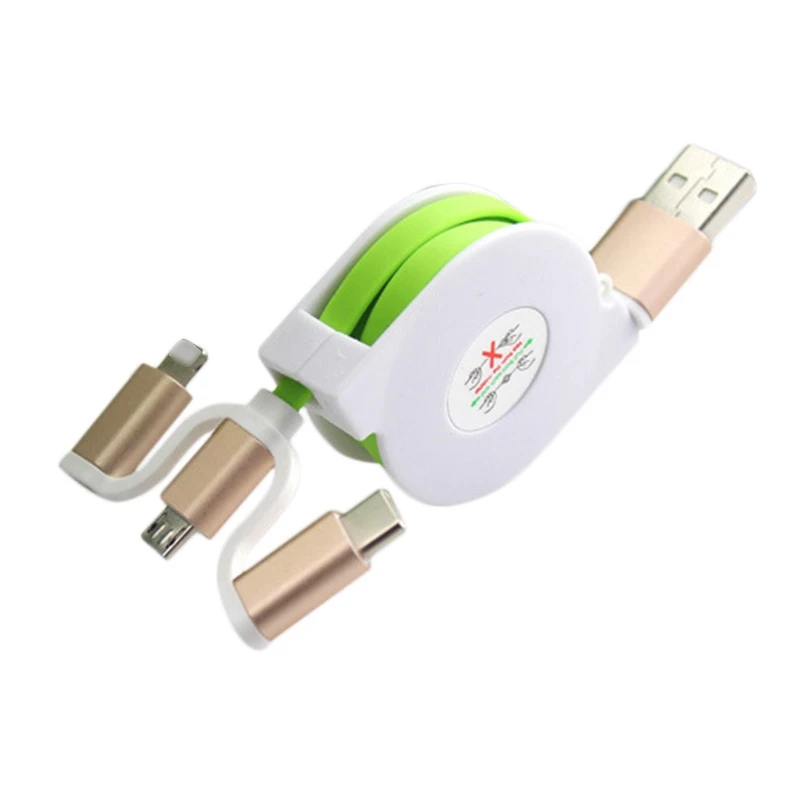 3 в 1 Выдвижной Usb type C кабель зарядного устройства для samsung Android Iphone