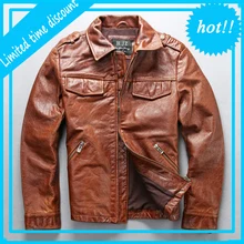 Мужские демисезонные куртки из натуральной кожи, винтажные байкерские куртки из воловьей кожи для мужчин, Брендовые пальто в европейском и американском стиле