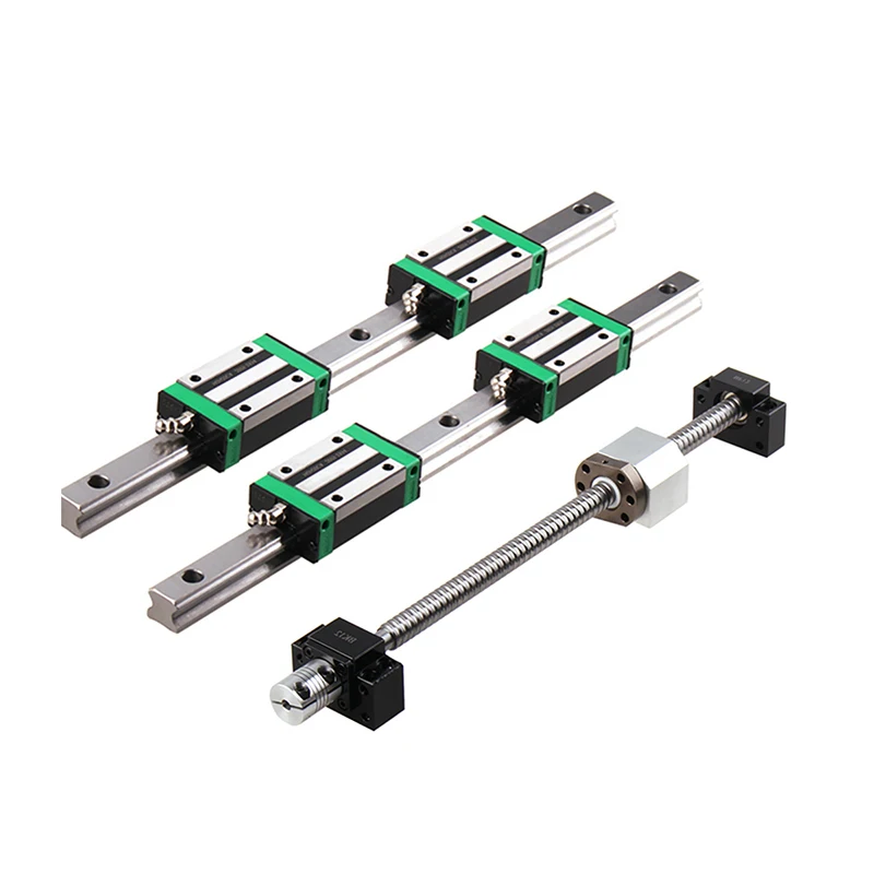 2PC HGR20 Linear Square Rail+4PC HGH20CA Slides Carriage+1PC SFU1605 Ball Screw+BK/BF12 End Support+Coupling+Nut Housing CNC Set