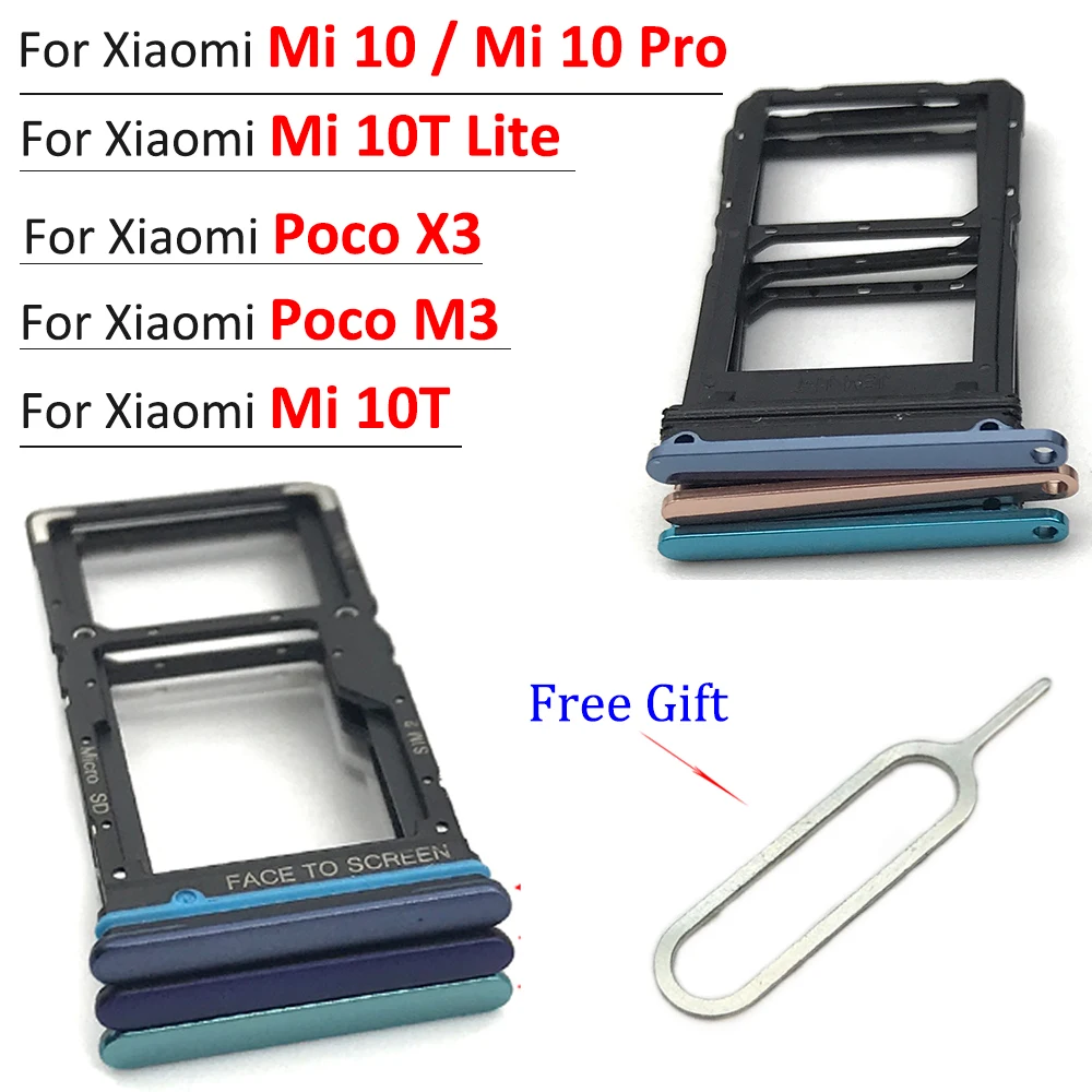 2 шт. держатель для Micro SIM-карт Xiaomi Poco M3 Mi 10 Mi10 Pro 10T Lite X3 | Мобильные телефоны и