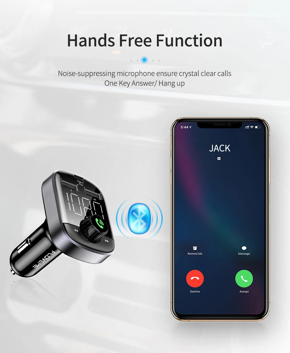 FLOVEME PD 3,0 Bluetooth беспроводное быстрое автомобильное зарядное устройство для телефона 18 Вт 3,0 A Автомобильное зарядное устройство для телефона цифровой fm-передатчик MP3 музыкальный плеер