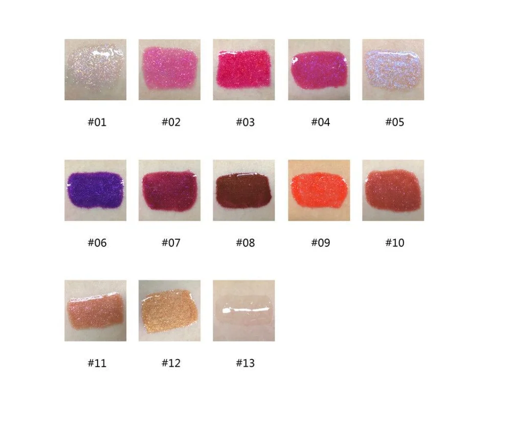 13 color glitter liquid lip glaze lip gloss moisturizing water-proof custom logo cute style liquid lipstick private label