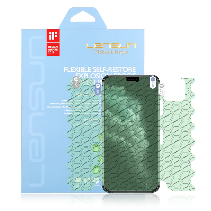 LENSUN Nano Flexible Self-Restore Full Cover Protective Film For iPhone 11 pro Screen Protector | Мобильные телефоны и
