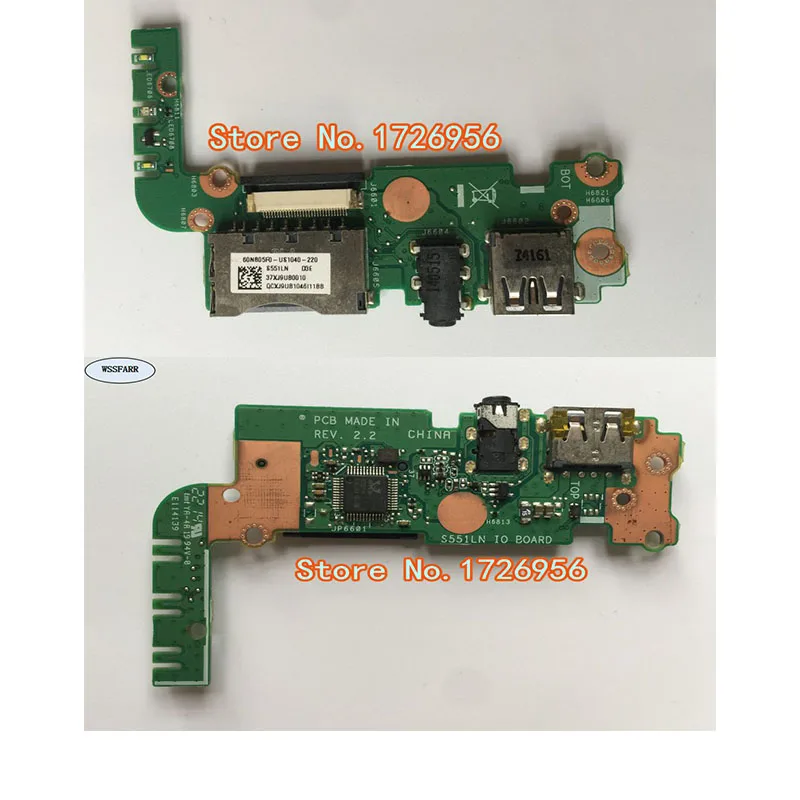 Оригинал для Asus S551L S551LN USB аудио SD карта IO Плата 60NB05F0-U81040-220 37XJ9U80010 тест хороший