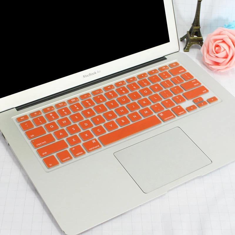 Пылезащитная крышка клавиатуры ЕС для MacBook Pro 13 15 дюймов с сенсорной панелью ЕС клавиатура протектор A1706 1707 силиконовый чехол - Цвет: eu orange