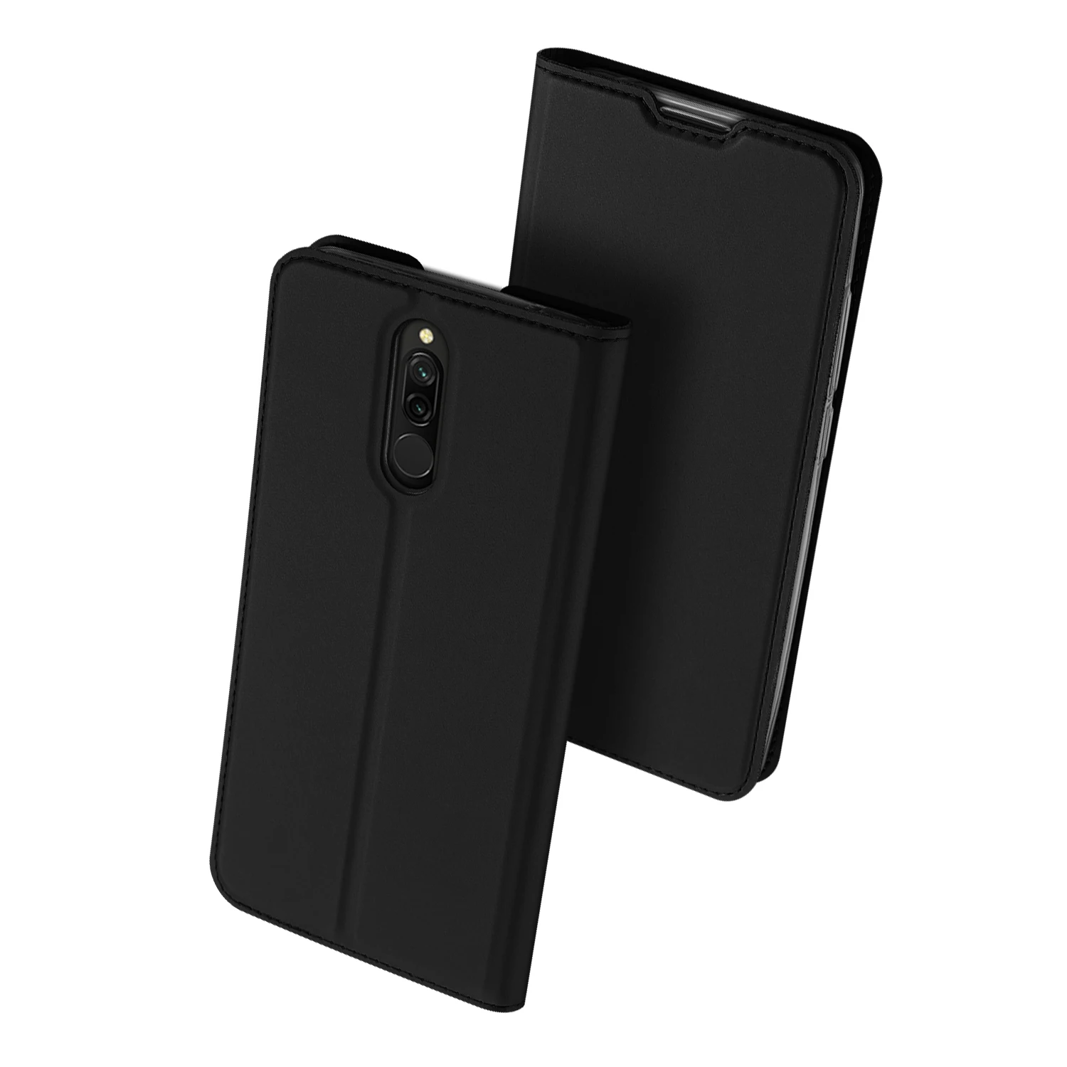 Для Xiaomi Redmi 8 флип-чехол 6,22 дюймов Роскошный кожаный бумажник-книжка чехол для телефона для Xiaomi Redmi8 чехол Coque Funda Etui Hoesje - Цвет: Black