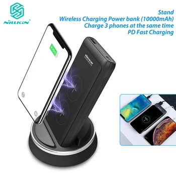

NILLKIN QI 10W Fast Charge 2 In 1 Wireless Charger for iPhone 11/ Xs Max Wireless Charging Stand Holder for Samsung Note 10 S10