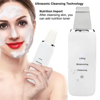 

Ultrasonic Skin Scrubber Face Deep Cleaning Lift Blackhead Removal Peeling Shovel Facial Pore Cleaner USB Charging Beauty Device