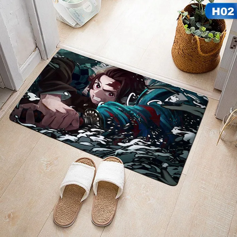 Японский мультяшный коврик Kimetsu No Yaiba с принтом для дома, коврик для кухни, коврик для дома, для улицы, приветствуется, для ванной комнаты, Противоскользящие коврики
