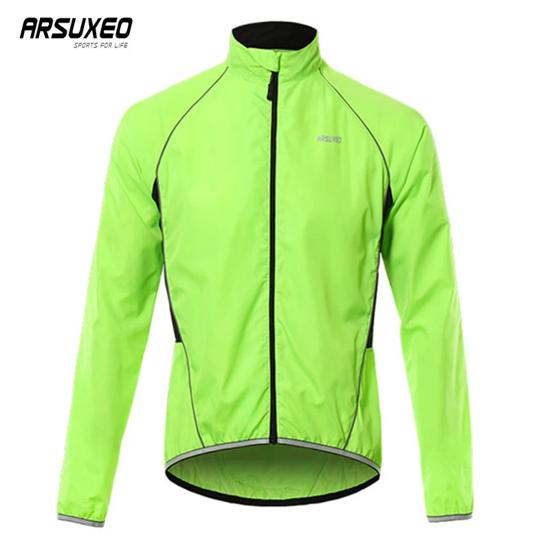 ARSUXEO Men's Outdoor Cycling Jacket cycling jacket cycling clothes Sports Waterproof Quick Dry Windbreaker Running Sun Protection Bicycle Skin Clothing