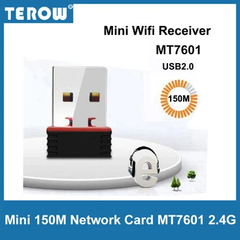 TEROW Mini 150M بطاقة الشبكة اللاسلكية 2.4G واي فاي محول WLAN Rali7601 USB2.0 2dBi IEEE802.11n/b/g للكمبيوتر اللوحي/الكمبيوتر/صندوق التلفزيون/CCTV