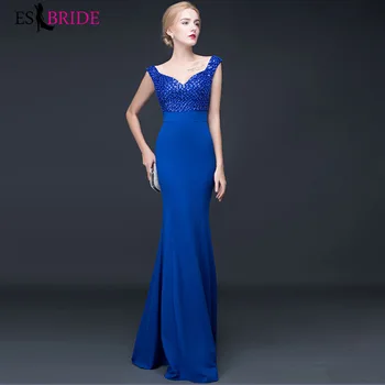 

Elegant Mermaid Prom Dresses Long ES2983 Sequined V-Neck Off The Shoulder Sparkle Formal Party Gowns Vestido Largo Elegante