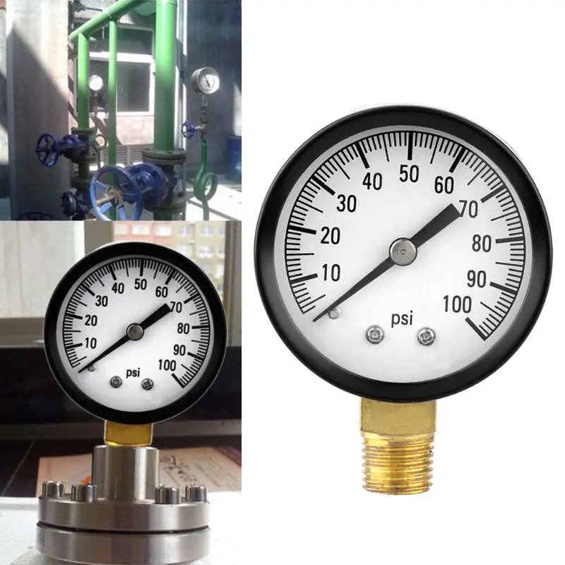 0-100 PSI 1/" хорошо насос бассейн спа фильтр манометр для Воды Низкий свинец Боковое крепление 19QB