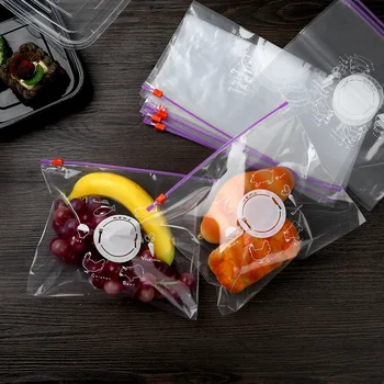

10/20pc Reusable Zipper Bag Freezing Heating Food Saran Wrap Storage Bag Zip Lock Poly Bag Kitchen Accessories Food Storage Bags