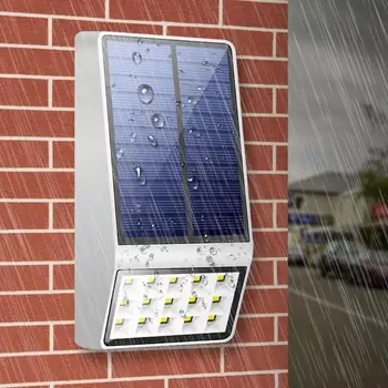 

LED IP65 Solar Power Wall Lights Energy Colourless Fading High Lumen No Flash Screen Save Emergency Security Garden Yard Lamp