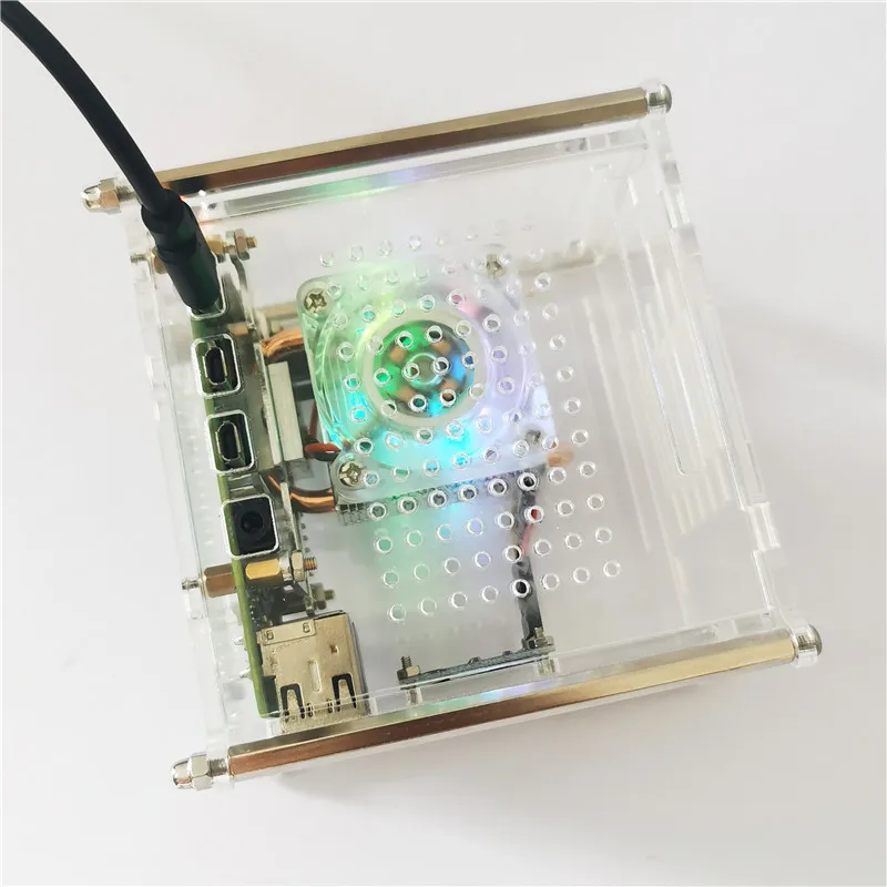 Raspberry pi Modelo b Torre de Gelo Rgb Ventilador de Refrigeração Tubo de Cobre Refrigerador com Acrílico Transparente Case Acessórios p/ quadro de demonstração - Imagem 4