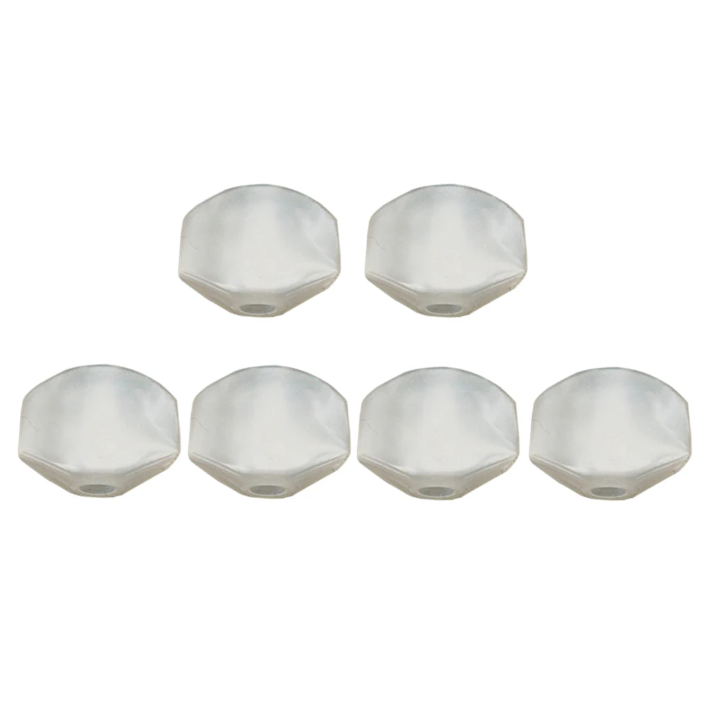 6Pcs Plastic Tuning Pegs Machine Heads Knobs Caps for Acoustic Guitar Part White