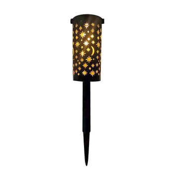 

Star Moon Solar LED Lantern Light Classic Texture Delicate Design Creative Outdoor Decorative Lamp for Garden Yard Path