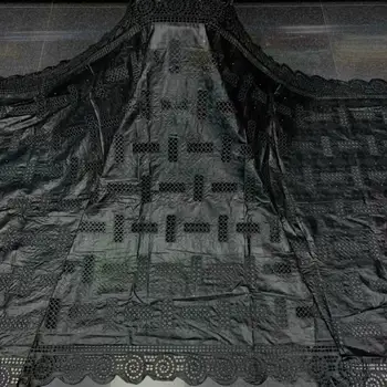 

New Design black Embroidered lace fabric High Quality bazin brode With stones Guipure Lace Fabric F3777