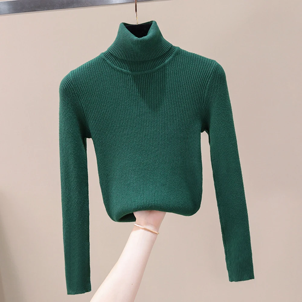 

Autumn Winter Knitted Turtleneck Sweater Women Fashion Soft polo-neck Knitwear 2019 New Slim Femme Elasticity Pullovers