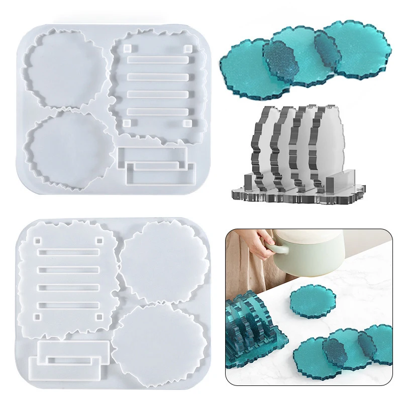 Epoxy Resin Coaster Mold Silicone Coaster Mold Set Storage For DIY Epoxy  Resin Cup Mat Pad Home Desktop Decoration Crafts - AliExpress