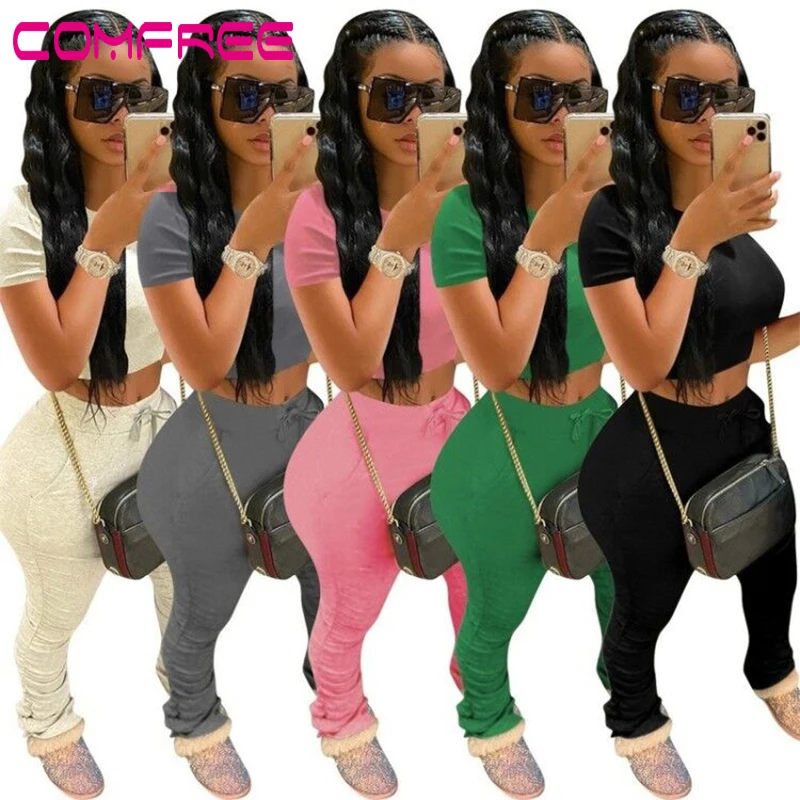 

Flare Pants Ruched Pleated Stacked Leggings Joggers Long Sweatpants Split Hem Bell Bottom Trouser Women High Waist Casua Leggins