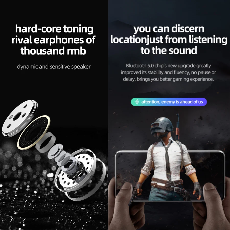 Фото CBAOOO TWS Bluetooth наушники V5.0 беспроводные водонепроницаемые 8D стерео с сенсорным CBAOOO TWS Bluetooth наушники V5.0 беспроводные водонепроницаемые 8D стерео с сенсорным