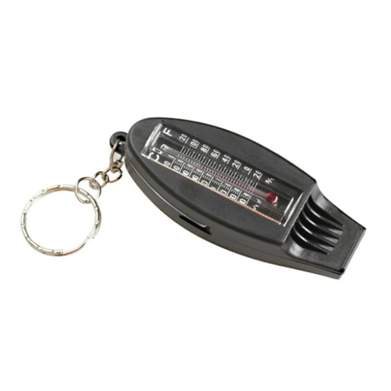 

4 In 1 Thermometer Compass Magnifier Camping Whistle Outdoor Survival Helping Supplies Whistling Tool