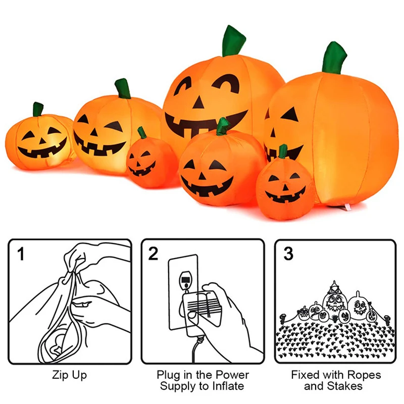 220cm Giant Pumpkin Lantern Halloween Inflatable Toys New Year Party Props For Children Christmas Gift Yard Garden Deco Blow Up