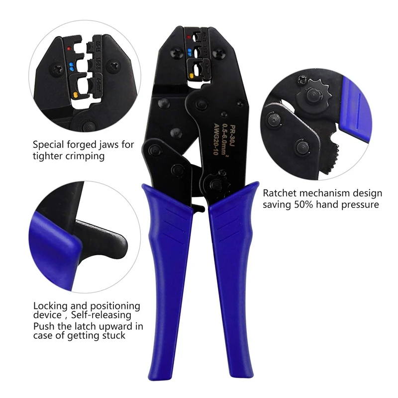 Skup 700 sztuk złącza elektryczne złącza zaciskane asortyment 0.5 6 mm² szczypce do zaciskania kabla zestaw dla kabel w izolacji uchwyty