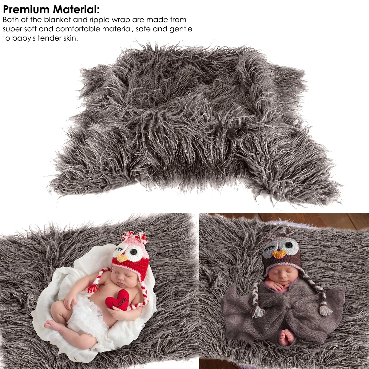 Newborn Faux Fur Prop Basket Filler Stuffer Photo Props Baby Fotografia Photography Backdrop Background Blanket Infant Shoot