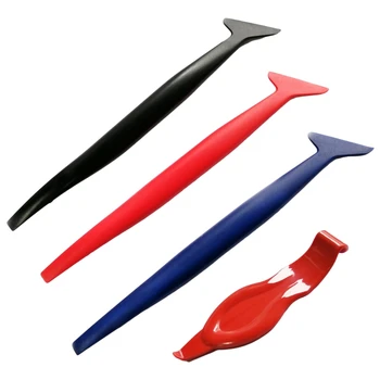 

Vehicle Vinyl Application Tool Kit Edged Fold Squeegee Flexible Micro-Squeegee Curved Slot Tint Tool Set Different Hardness For