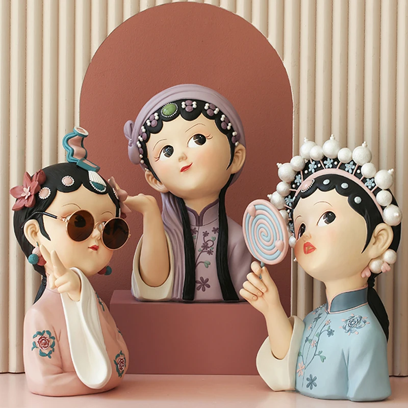 

Chinoiserie Home Table Decoration,Figurin Decor Model,Figurines For Interior,House Living Room Decorative Statue,Resin Sculpture