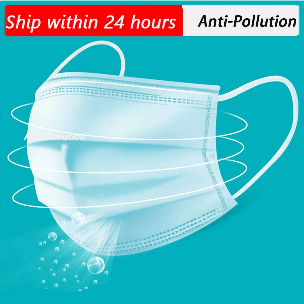 

Mouth Face Mask 3Ply Non woven Disposable Dust Mouth Earloop Breathable Mouth Face Mask Anti Pollution Emergency Protective Mask