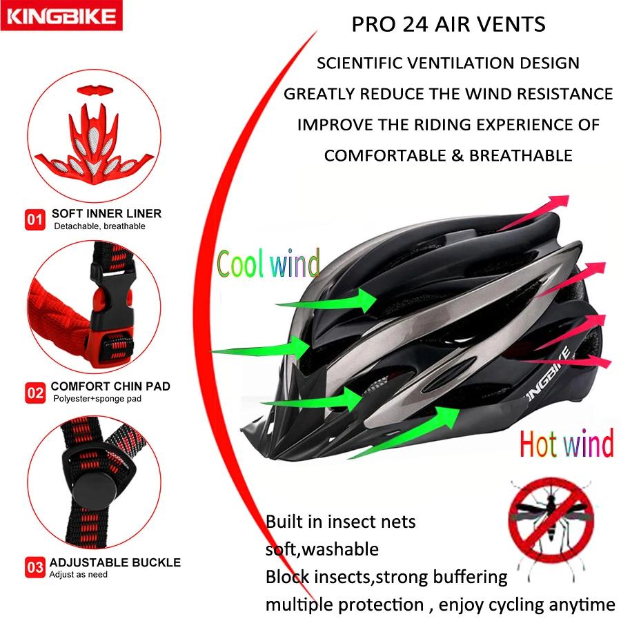 KINGBIKE велосипедный шлем, велосипедный Сверхлегкий шлем, интегрированный, формованный, для горной дороги, велосипедные шлемы для горного