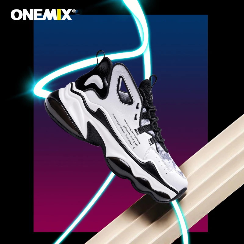 ONEMIX спортивная обувь для мужчин с воздушной подушкой, спортивная обувь, женские кроссовки с дышащей сеткой, обувь для путешествий на отражающей платформе