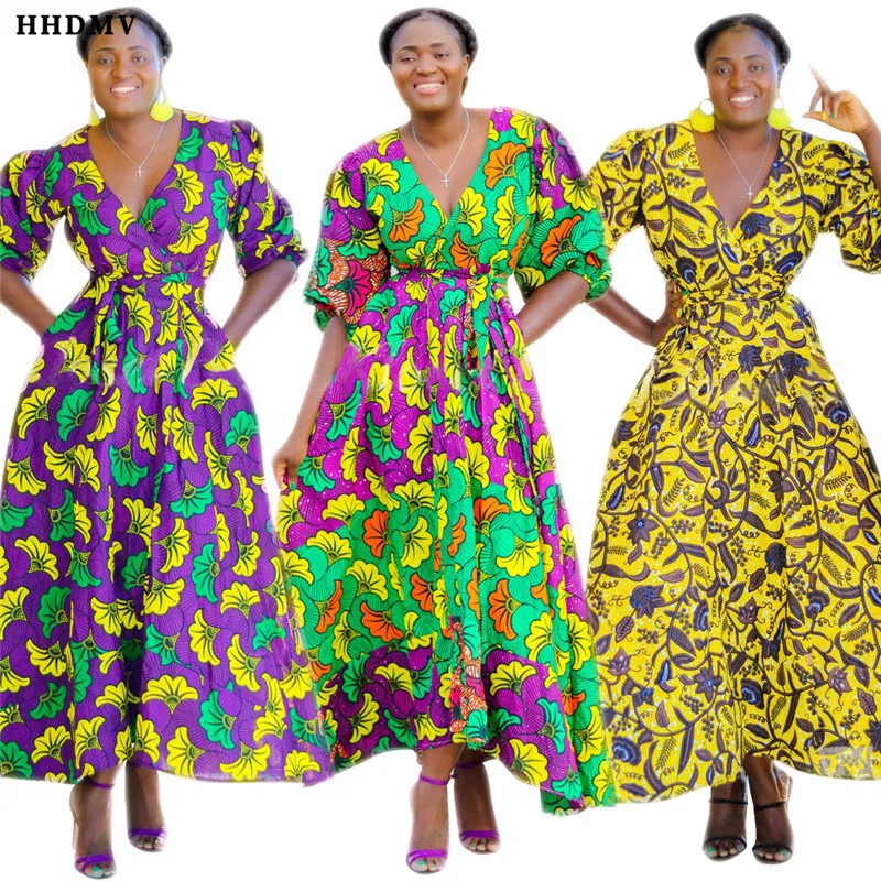 HHDMV GCM1555, летние праздничные длинные платья в пасторальном стиле, платья с глубоким v-образным вырезом, длинные платья длиной до щиколотки с поясом