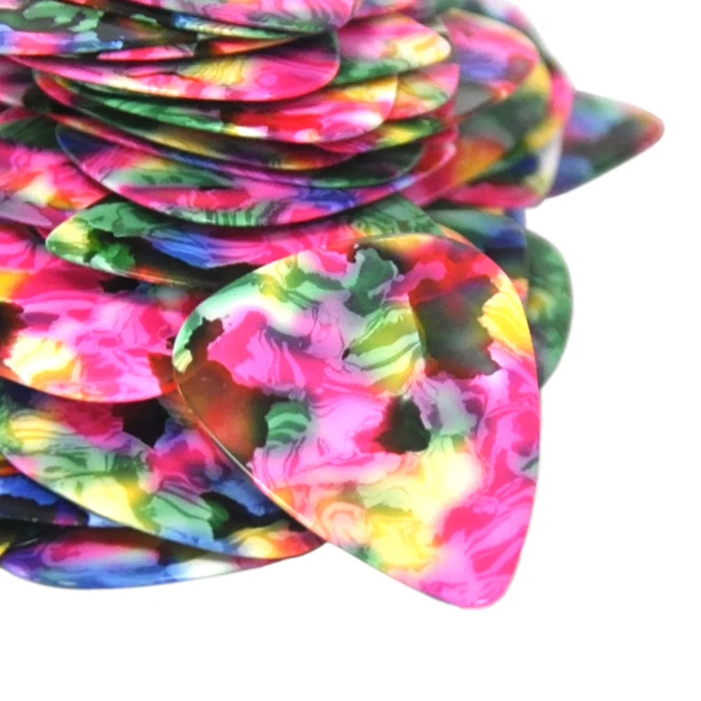 Lots of 100 pcs Medium 0.71mm Heavy 0.96mm Blank Tie Dye Guitar Picks No Print New