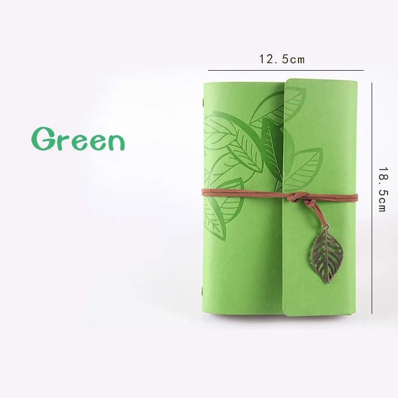 Sketchbook Diary Drawing Painting Graffiti Small 12.5*18.5cm PU Leather Cover Blank Paper Memo Pad School Notebook - Цвет: green