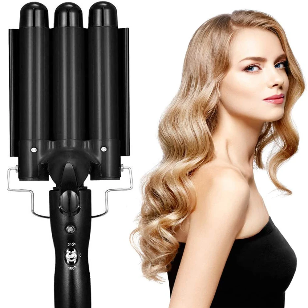 Modelador de Cabelo Controle de Temperatura Ondulação do Cabelo Varinha com Display Barris Cabelo Curling Ferro Ferramentas Estilo Ondulado Estilor Lcd Elétrica Onda 3 6 do cabelo ondulado styler varinha com display lcd elétrica onda