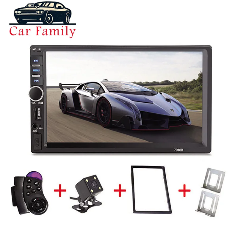 

Car Family Car Radio 2 Din General 7'' inch LCD Touch Screen Player Bluetooth Car Audio Support Rear View Camera+ Steering Wheel