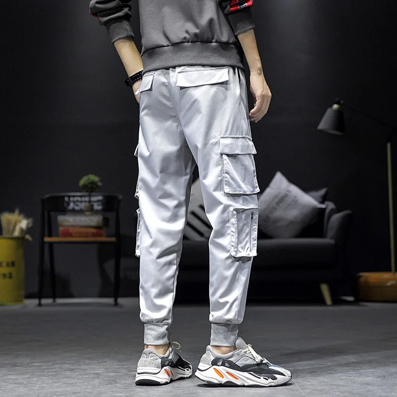 Slim Fit новые модные мужские хип-хоп однотонные женские укороченные брюки больших размеров M-5XL высококачественные простые брюки повседневные хлопковые серые шаровары